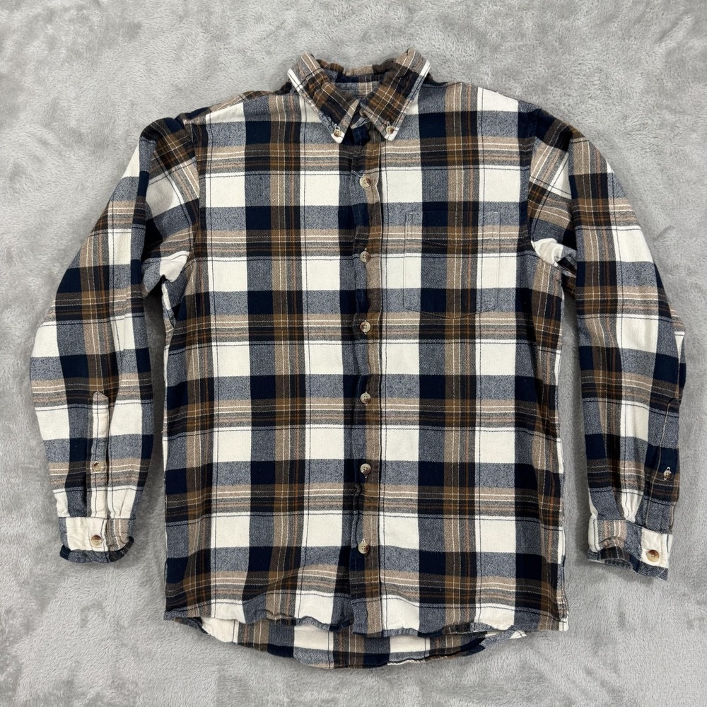 RedHead Shirt Mens Medium Blue Plaid Flannel Shacket Button Down‎ Cotton Outdoor